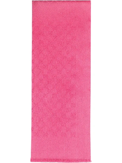Shop Gucci Gg Jacquard Shawl In Pink