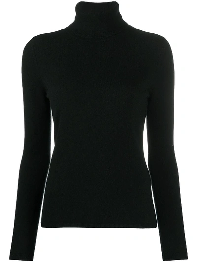 Shop Allude Roll-neck Cashmere Jumper In Black