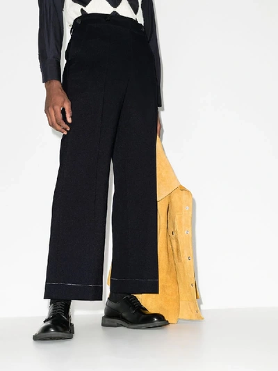 Shop Maison Margiela Naval Wide-leg Trousers In Blue