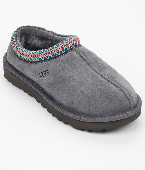 Ugg Women's Tasman Suede & Sheepskin Slippers In Dark Grey | ModeSens