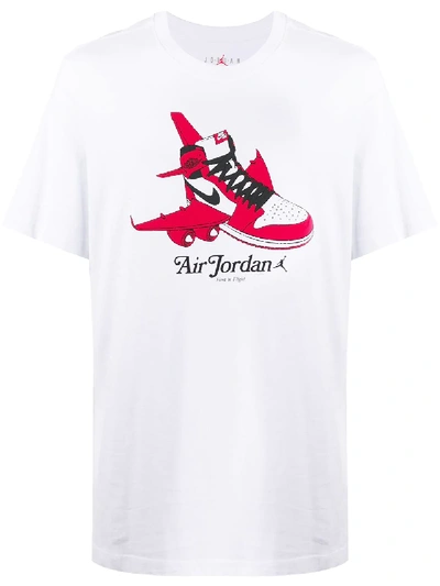 Shop Jordan Air  Print T-shirt In White