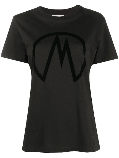 Shop Moncler Logo Print T-shirt In Black