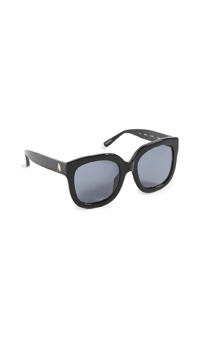 Shop Linda Farrow Luxe Attico X Linda Farrow Zoe Sunglasses In Black/gold/grey