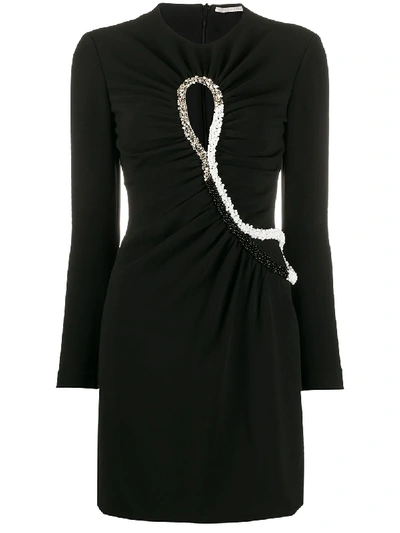 Shop Stella Mccartney Crystal And Bead-embellished Dress In Black