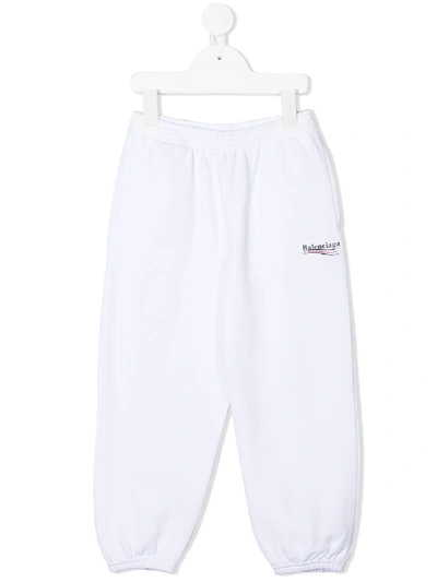 Shop Balenciaga Logo Print Track Pants In White