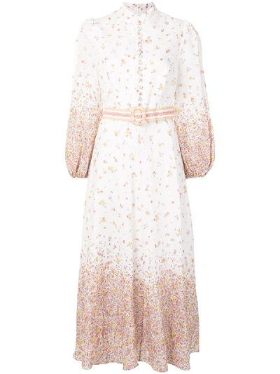 Shop Zimmermann Carnaby Ditsy Long Sleeve Dress In White