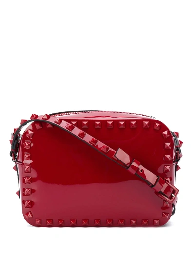 Shop Valentino Rockstud Red Patent Bag