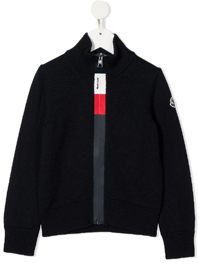 MONCLER ZIP-UP LOGO CARDIGAN 