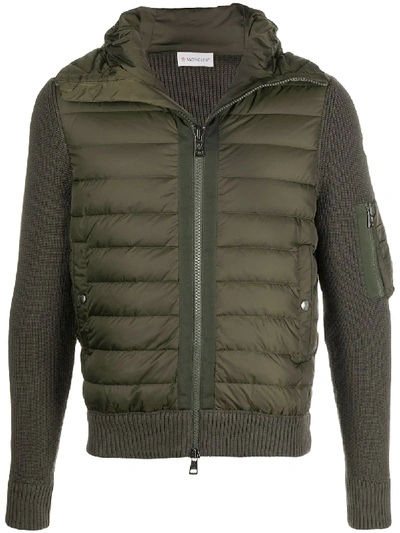Shop Moncler Padded-front Hooded Jacket In Green