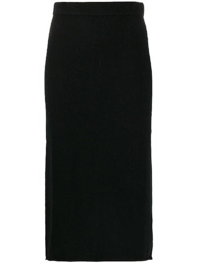 Shop Allude Knitted Skirt In Black