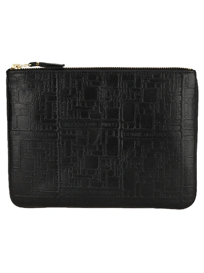 Shop Comme Des Garçons Comme Des Garcons Wallet Embossed Pouch In Black