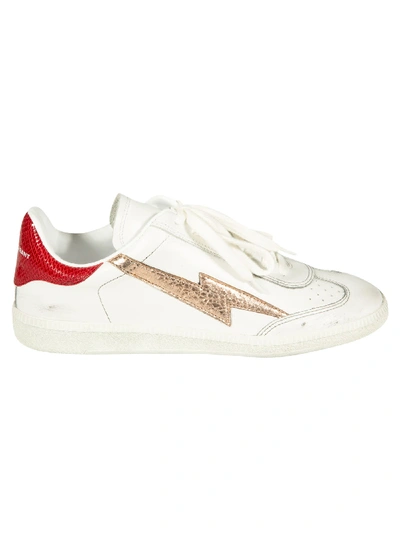 Shop Isabel Marant Thunder Sneakers In White/red