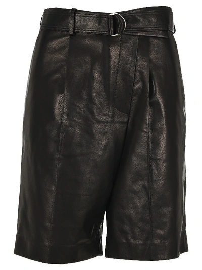 Shop Helmut Lang Leather Shorts In Black