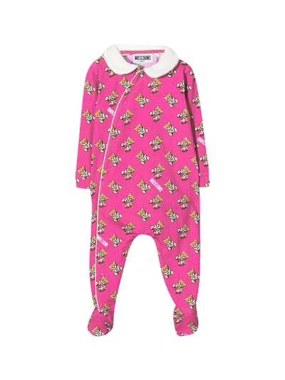 Shop Moschino Fuchsia Newborn Pajamas In Fucsia