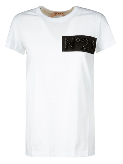 Shop N°21 Logo Patch T-shirt In White