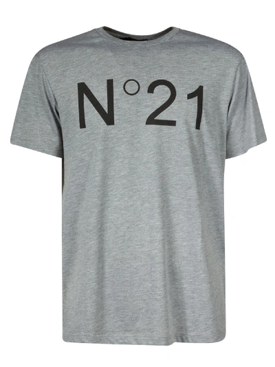 Shop N°21 Logo Print T-shirt In Grey