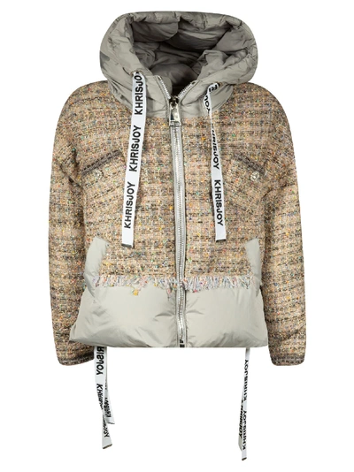 Shop Khrisjoy Large Hood Zip Jacket In Pearl Grey