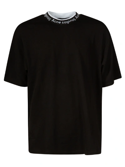Shop Acne Studios Collar Logo T-shirt In Black