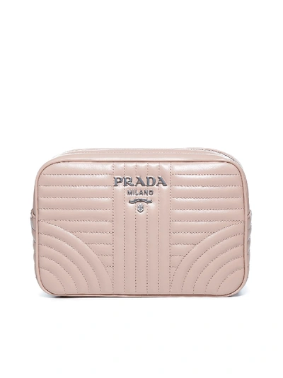Shop Prada Diagram Camera Shoulder Bag In Rosa