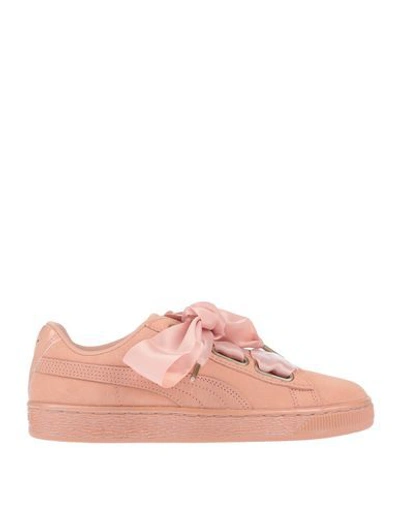 Shop Puma Suede Heart Satin Wn's Woman Sneakers Salmon Pink Size 6.5 Soft Leather, Textile Fibers