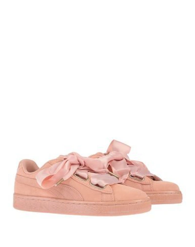 Shop Puma Suede Heart Satin Wn's Woman Sneakers Salmon Pink Size 6.5 Soft Leather, Textile Fibers
