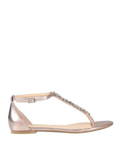 Shop Badgley Mischka Toe Strap Sandals In Pastel Pink