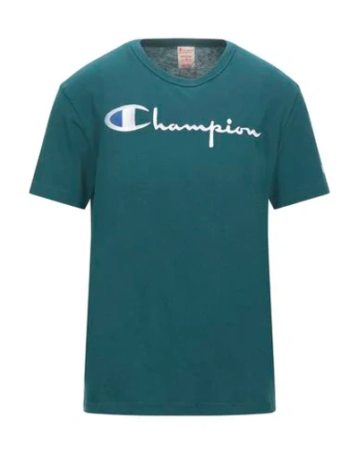 Shop Champion Man T-shirt Deep Jade Size M Cotton In Green