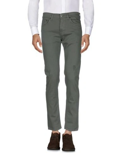 Shop Aglini Man Pants Dark Green Size 33 Cotton, Elastane
