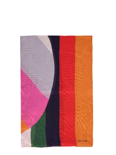 Shop Paul Smith "striped Heart" Scarf In Pink