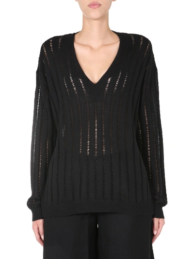 Shop Uma Wang V-neck Sweater In Black