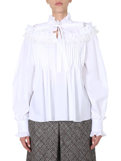 Shop Dolce & Gabbana Shirt With Ruches In White