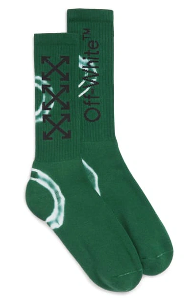 Shop Off-white Arrows Tie Dye Socks In Dark Green Black