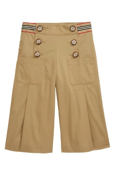 Shop Burberry Tracey Icon Stripe Trim Sailor Trousers In Yellow