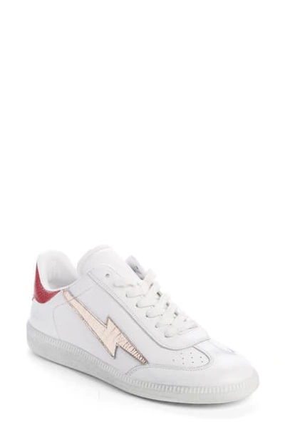 Shop Isabel Marant Lightning Patch Low Top Sneaker In White/ Rose Gold