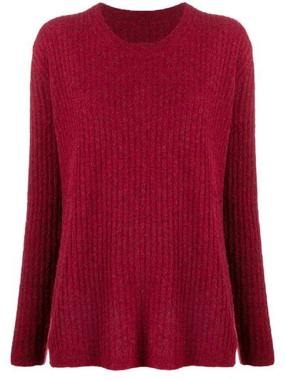 Shop Uma Wang Ribbed Crew-neck Jumper In Red