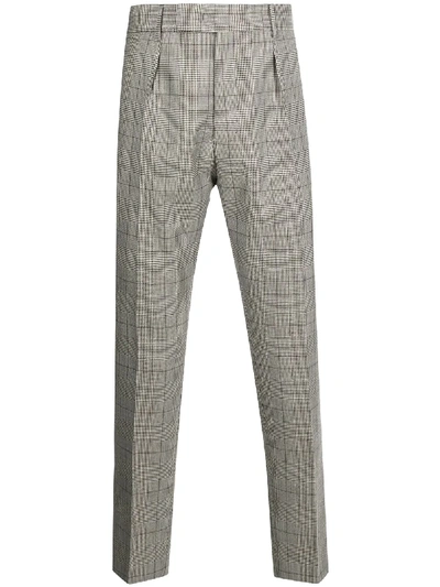Shop Pt01 Checked Tailored Trousers In Neutrals
