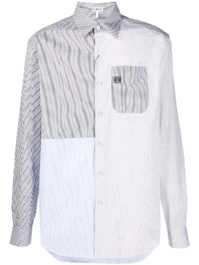Shop Loewe Multi-check Shirt In Grey