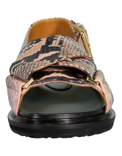 Shop Marni Python Fussbett Flat Sandal