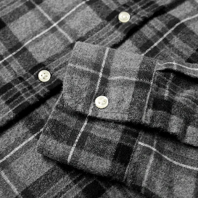 Shop Officine Generale Antime Brushed Check Shirt In Grey