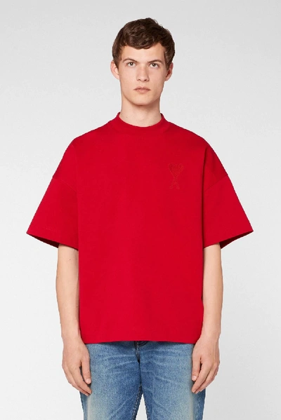 Shop Ami Alexandre Mattiussi Ami De Coeur T-shirt In Red