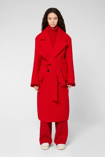Shop Ami Alexandre Mattiussi Double Breasted Coat In Red
