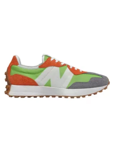 Shop New Balance Men's 327 Energy Mixed-media Sneakers In Energy Lime