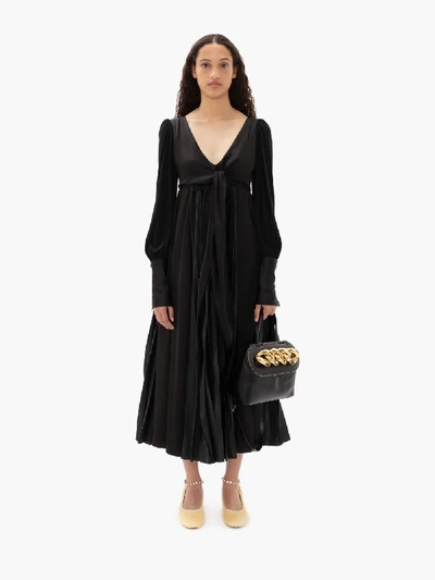 Shop Jw Anderson Pleated Dress In Black