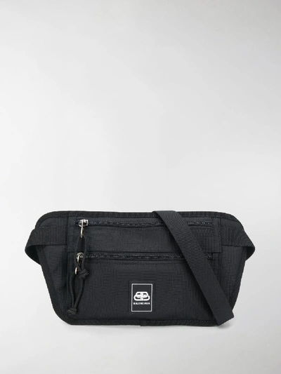Shop Balenciaga Logo Patch Belt Bag In Black