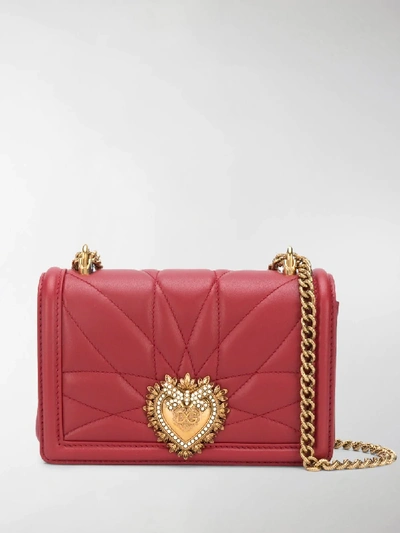 Shop Dolce & Gabbana Small Devotion Crossbody Bag In Red