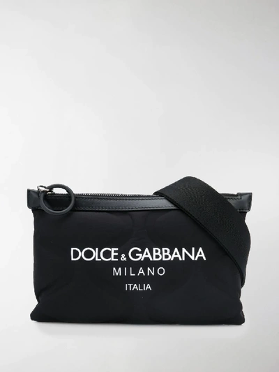 Shop Dolce & Gabbana Embossed Belt Bag With Logo In Black