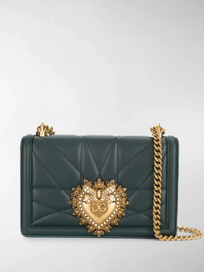Shop Dolce & Gabbana Medium Devotion Shoulder Bag In Green