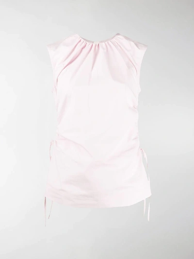 Shop Marni Ruched Side Sleeveless Top In Pink