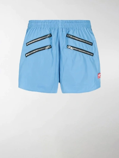 Shop Adidas X Lotta Volkova X Lotta Volkova Zip Detail Shorts In Blue