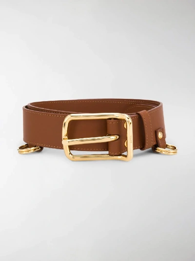 Shop Chloé Ring Detail Belt In Brown